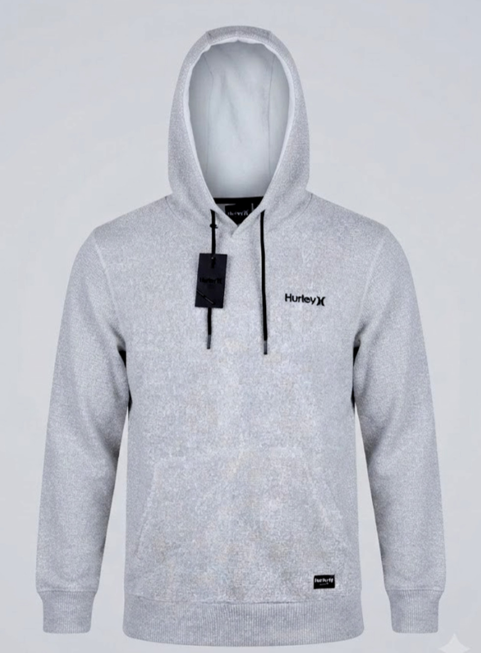 New Hurley Mens Pullover Hoodie Sweatshirt Size Medium Heathered Grey Sweater